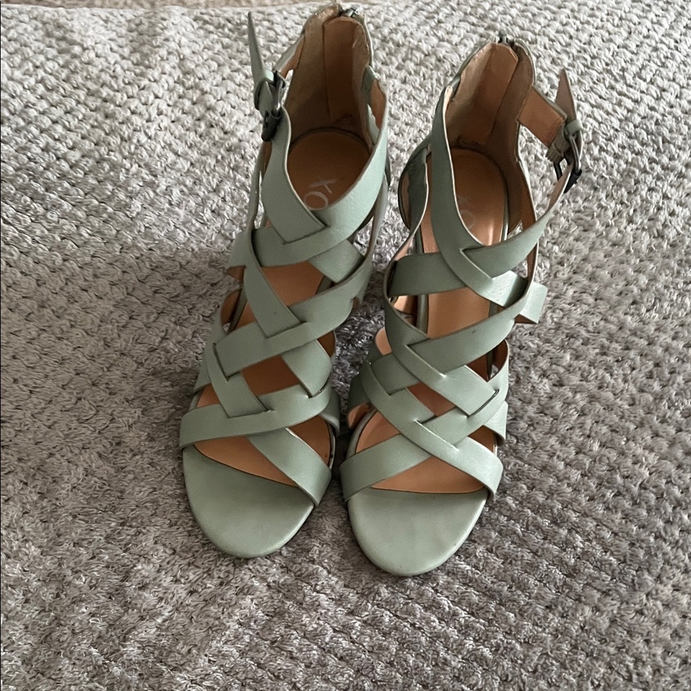 XOXO Light Green Strappy Sandals